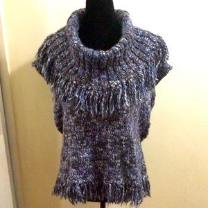 Nine West wool blend cowl neck frilled vest
